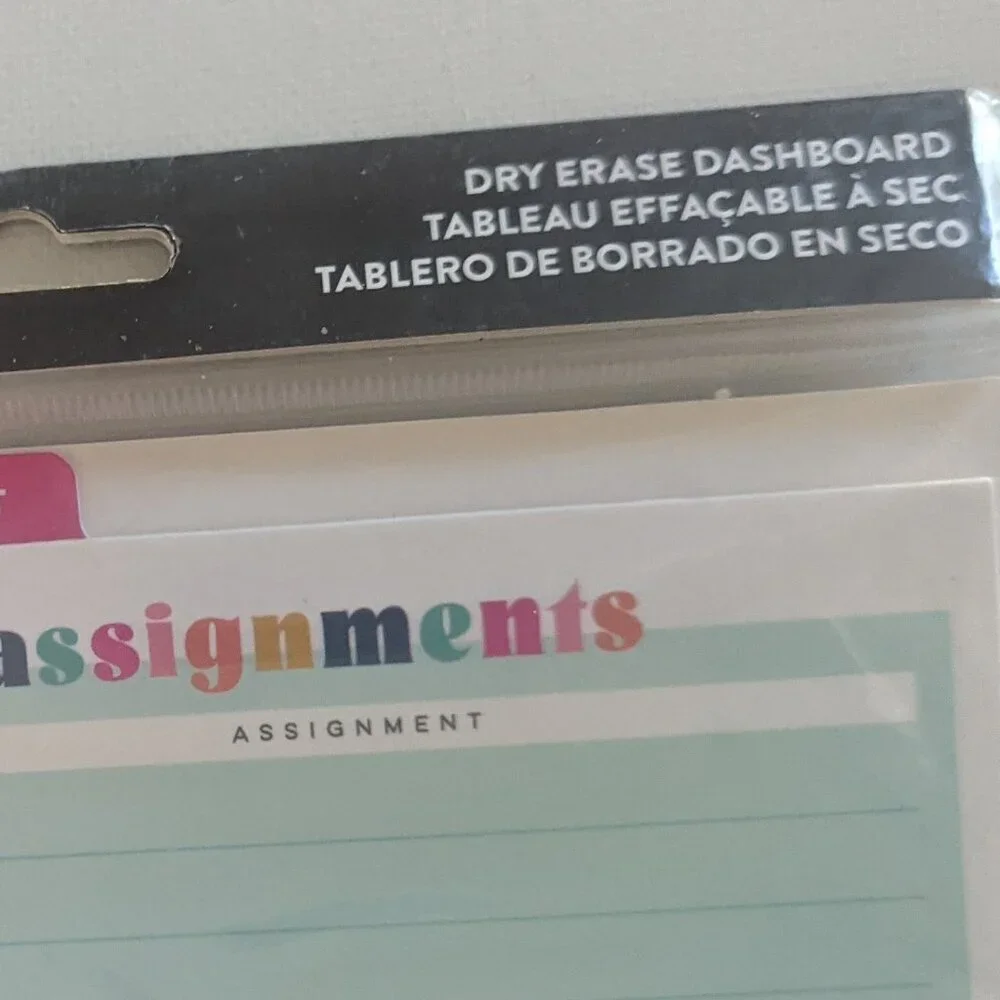 NWT Happy Planner 2 Dry Erase Dashboard 'Projects Assignments' Reusable Green
